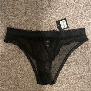 Honey birdette Elegant Black Lace Panties brief xxl nwt